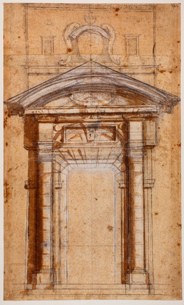 Studium dla Porta Pia autorstwa Michelangelo Buonarroti