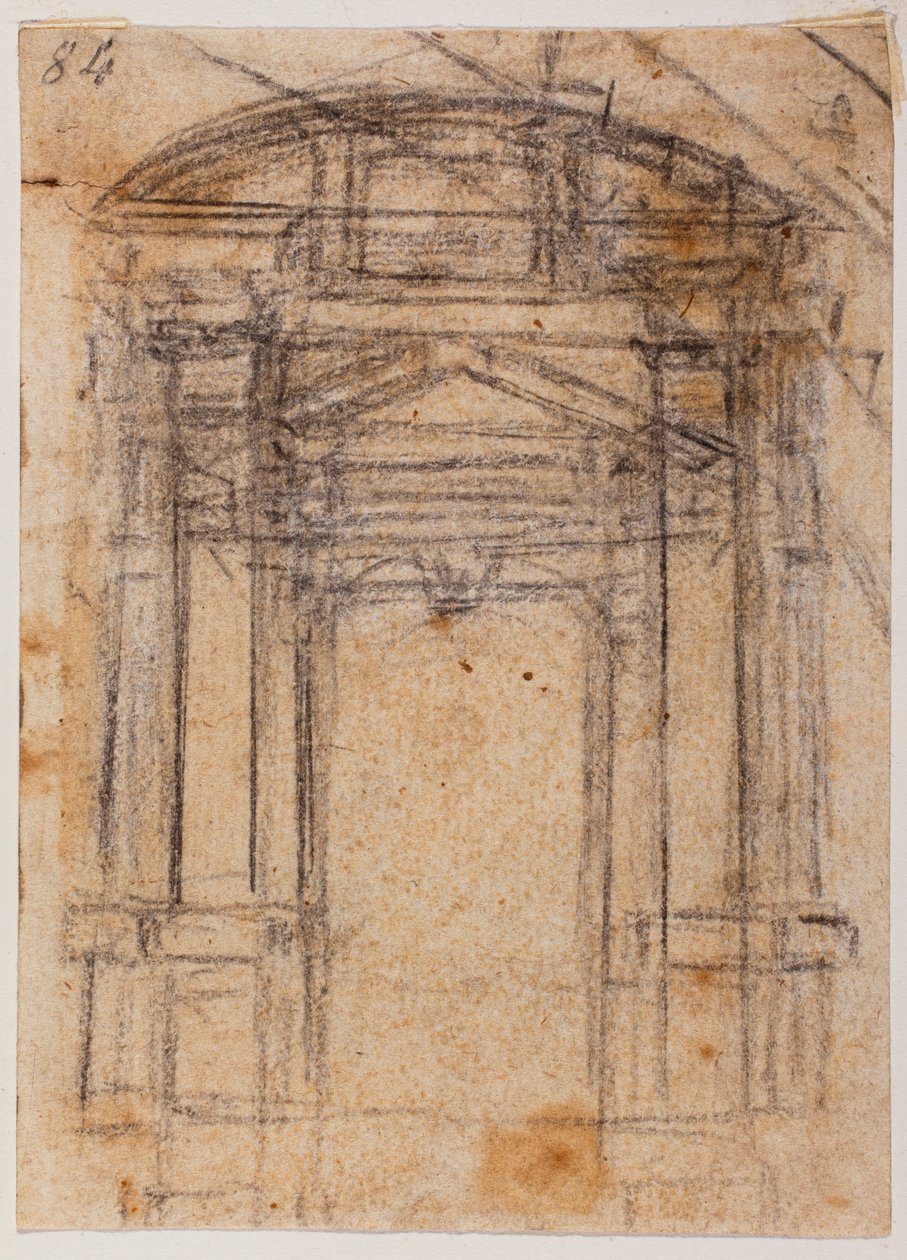 Studium dla Porta Pia i Kopuły Świętego Piotra autorstwa Michelangelo Buonarroti