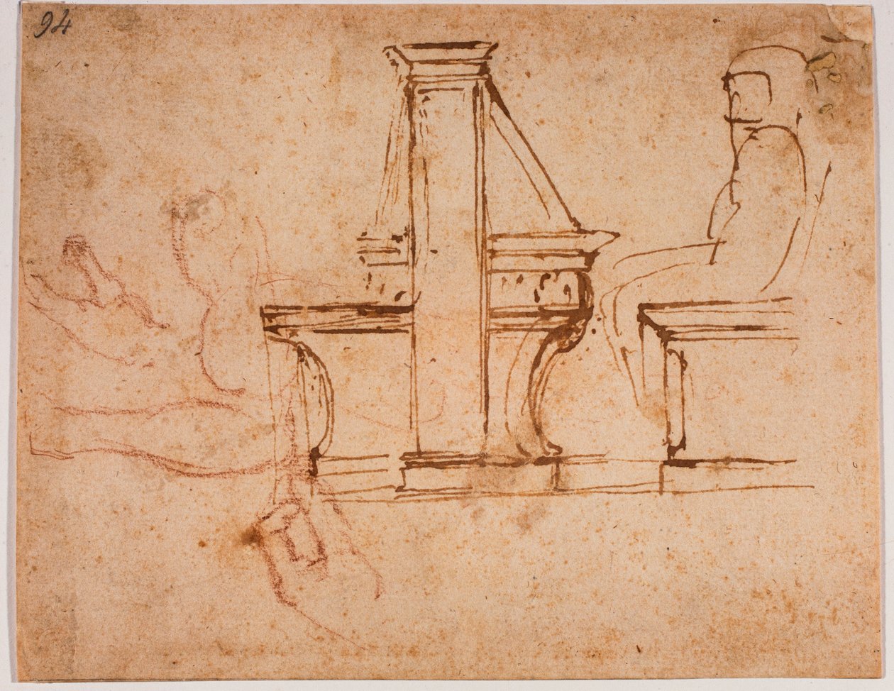 Studium sufitu czytelni Biblioteki Laurentian autorstwa Michelangelo Buonarroti