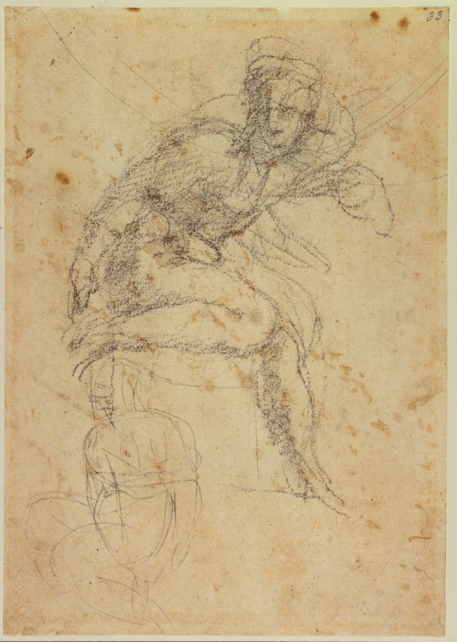 Studium dwóch aktów sykstyńskich autorstwa Michelangelo Buonarroti