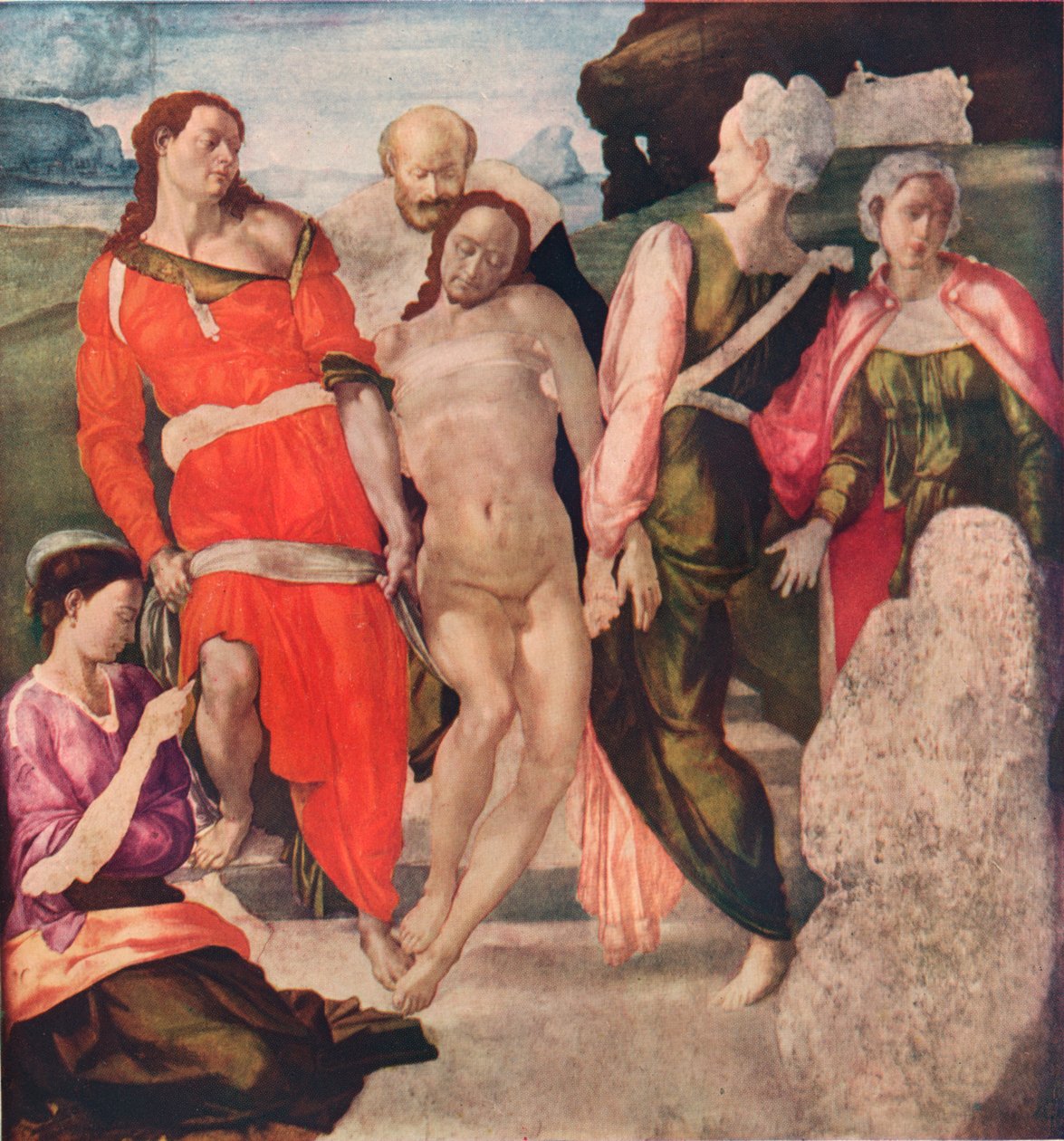 Złożenie do grobu, ok. 1500, 1911 autorstwa Michelangelo Buonarroti