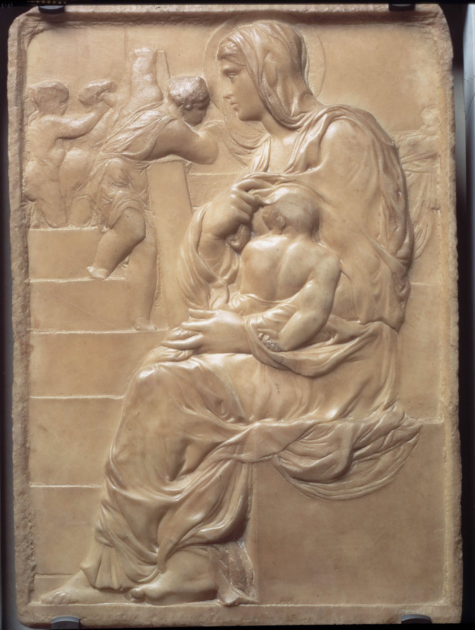 Madonna Schodów autorstwa Michelangelo Buonarroti