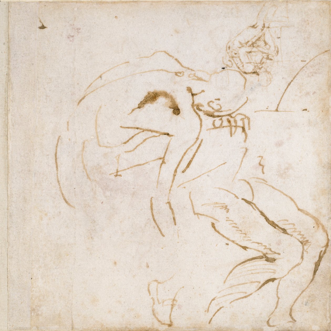 Dwa częściowe badania figur, c1490-1560 autorstwa Michelangelo Buonarroti
