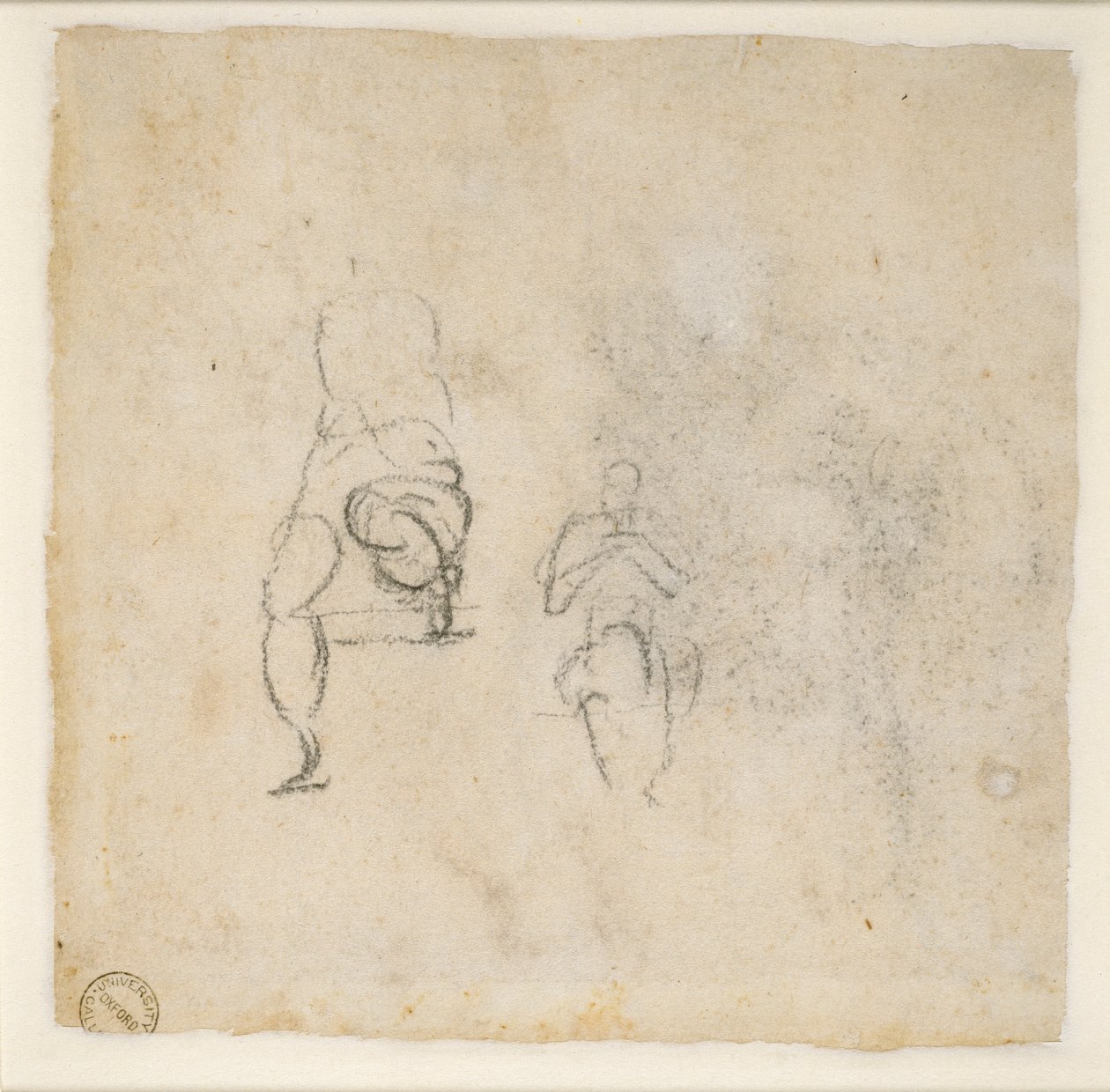 Dwa bardzo drobne szkice postaci siedzących, c1490-1560 autorstwa Michelangelo Buonarroti