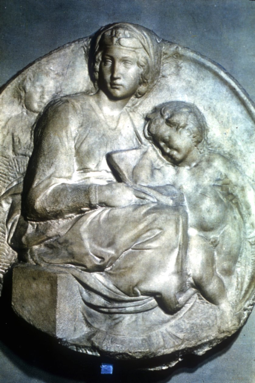 Dziewica z Dzieciątkiem, 1504-1505 autorstwa Michelangelo Buonarroti