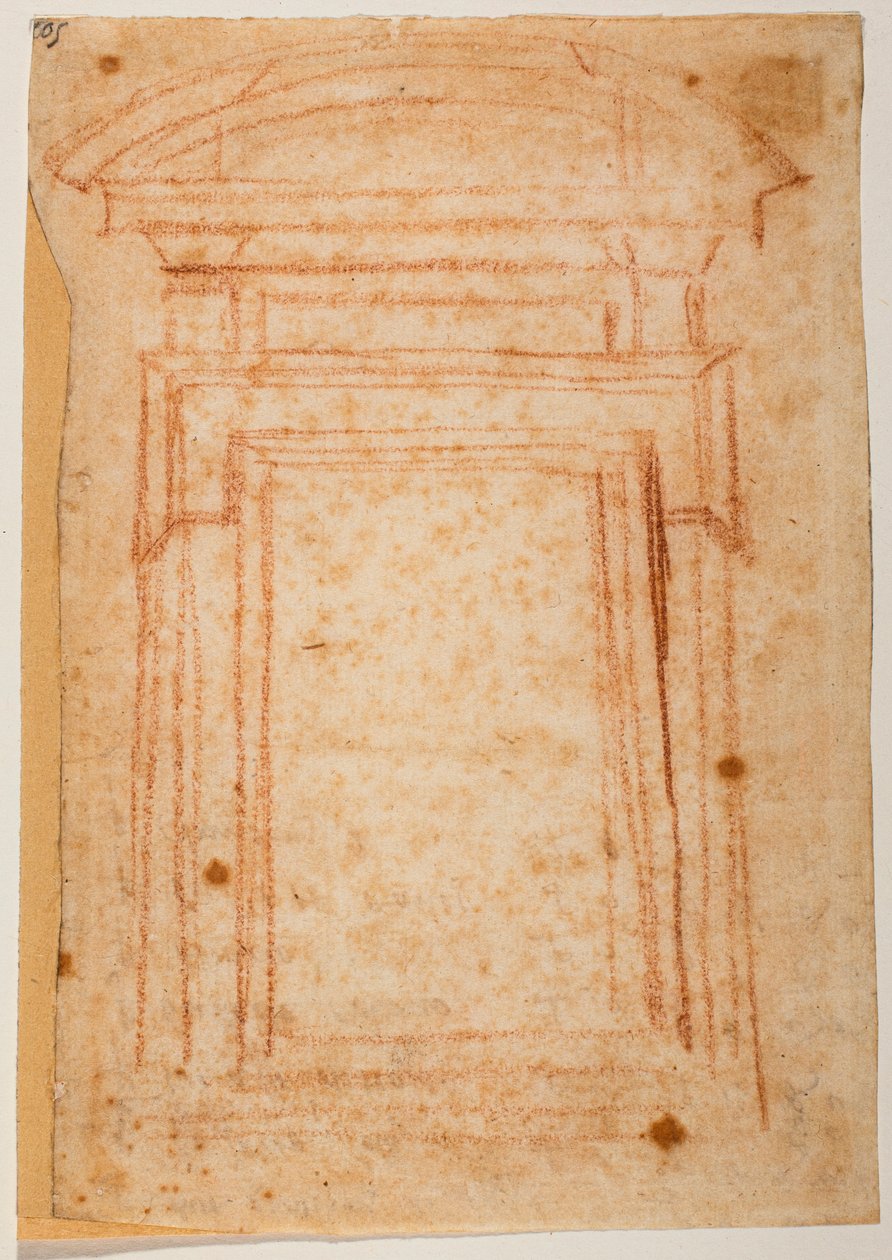 Szkic okna dla nowej zakrystii autorstwa Michelangelo Buonarroti