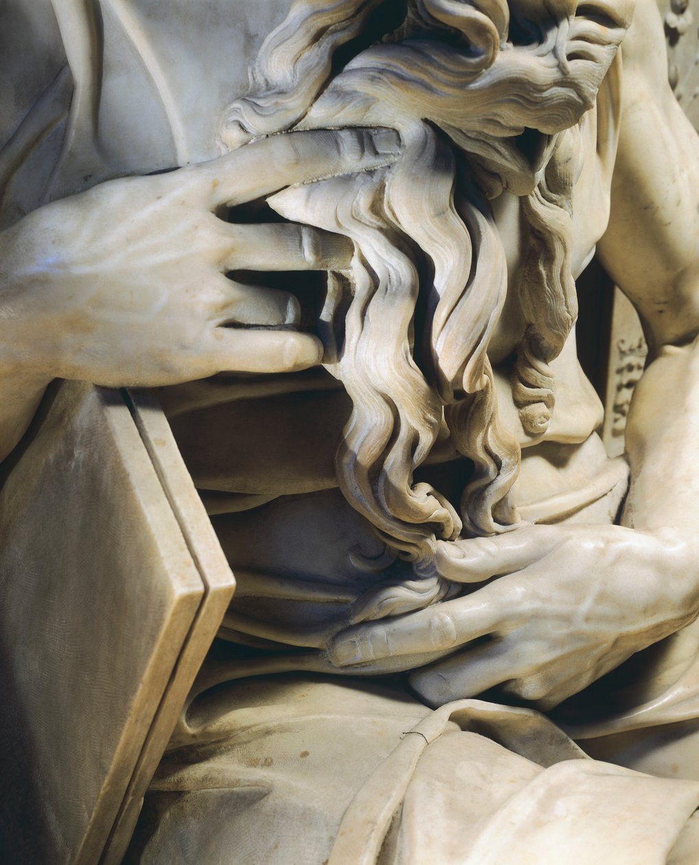 ręce Mojżesza, fragment z nagrobka Juliusza II, ok. 1515, dzieło Michała Anioła (1475-1564), bazylika św. Piotra, Rzym, Włochy autorstwa Michelangelo Buonarroti