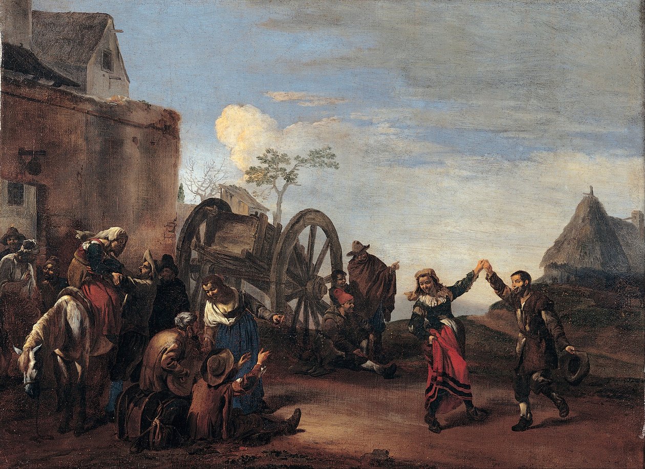 Bambocciata Dziecinność, pierwsza tercja XVII wieku. autorstwa Michelangelo Cerquozzi
