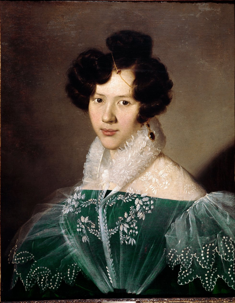 Portret młodej kobiety. Obraz Michała Anioła Grigolettiego (1801-70). Roma, Galleria d