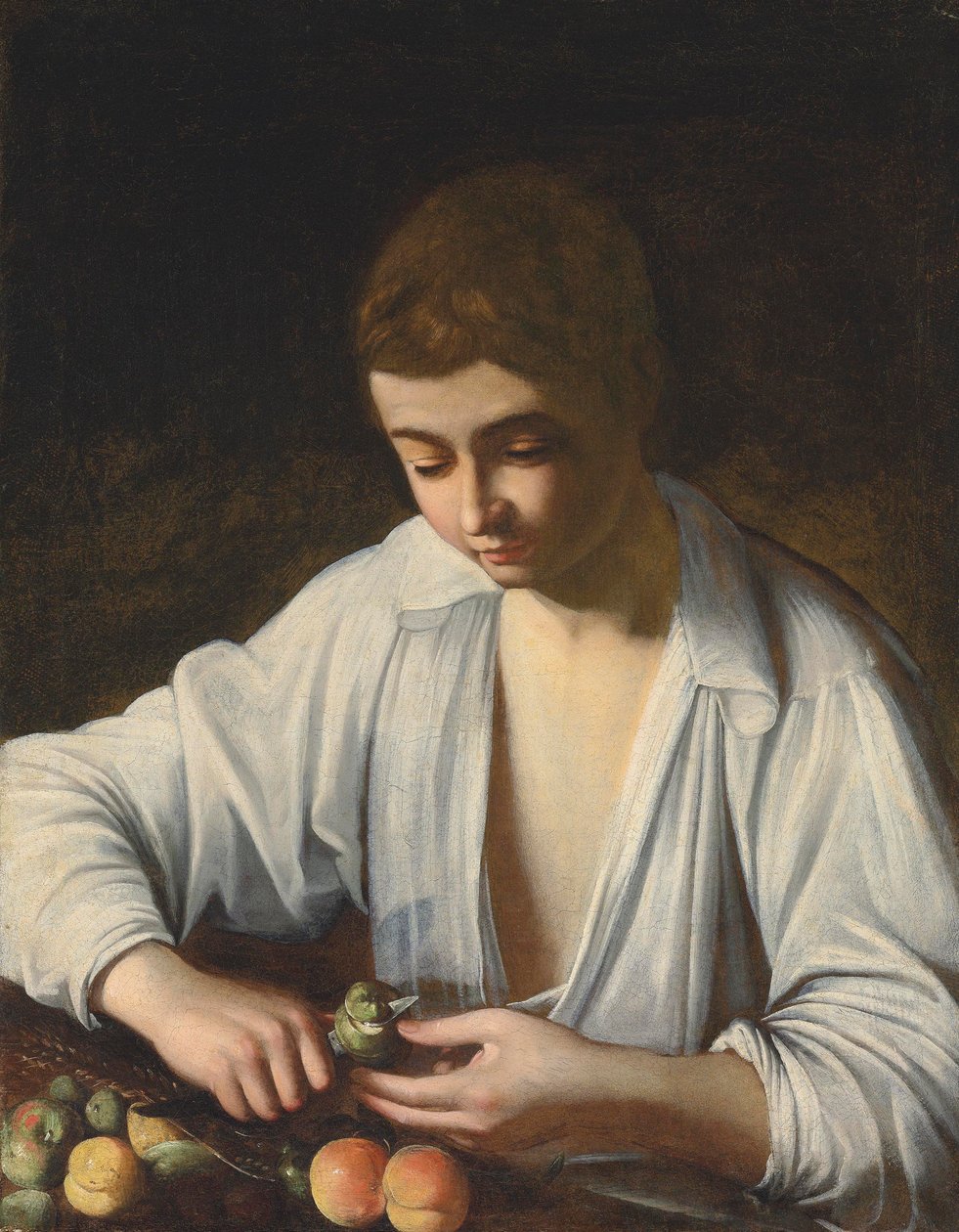 Chłopiec obierający owoce autorstwa Michelangelo Merisi Caravaggio