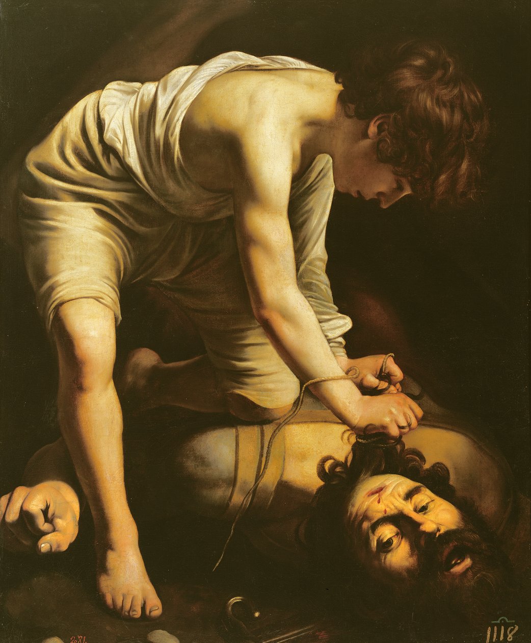 Dawid zwyciężył Goliata, ok. 1600 autorstwa Michelangelo Merisi Caravaggio