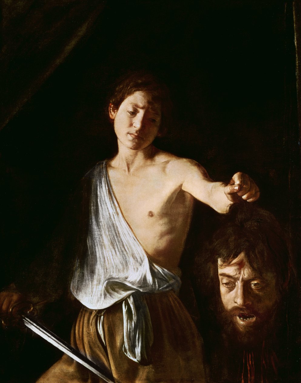 Dawid z głową Goliata, 1606 (szczegóły patrz 100350) autorstwa Michelangelo Merisi Caravaggio