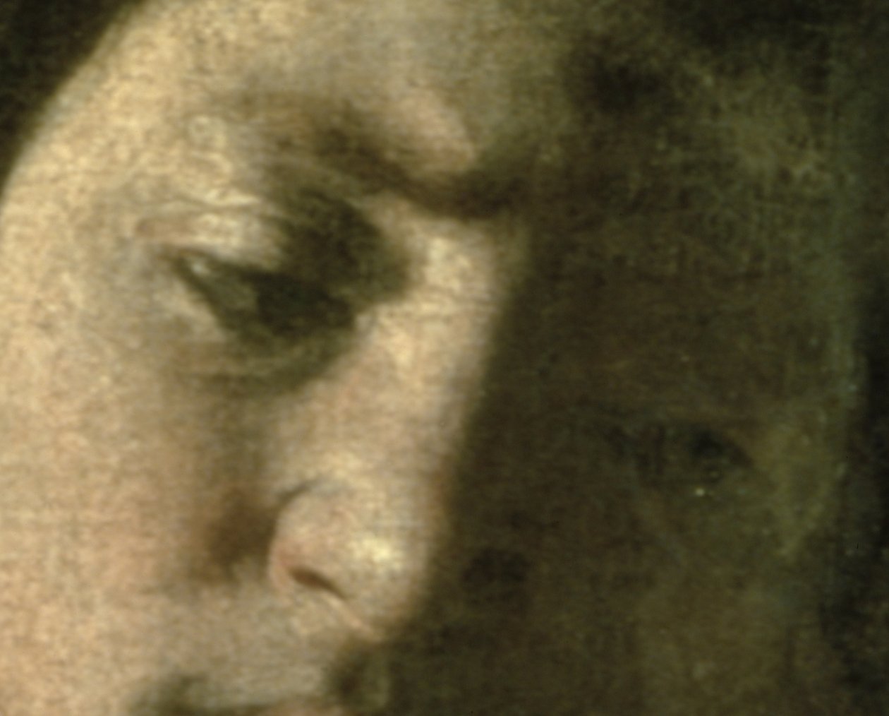 Dawid z głową Goliata, 1606 olej na płótnie, detal z 100349 autorstwa Michelangelo Merisi Caravaggio