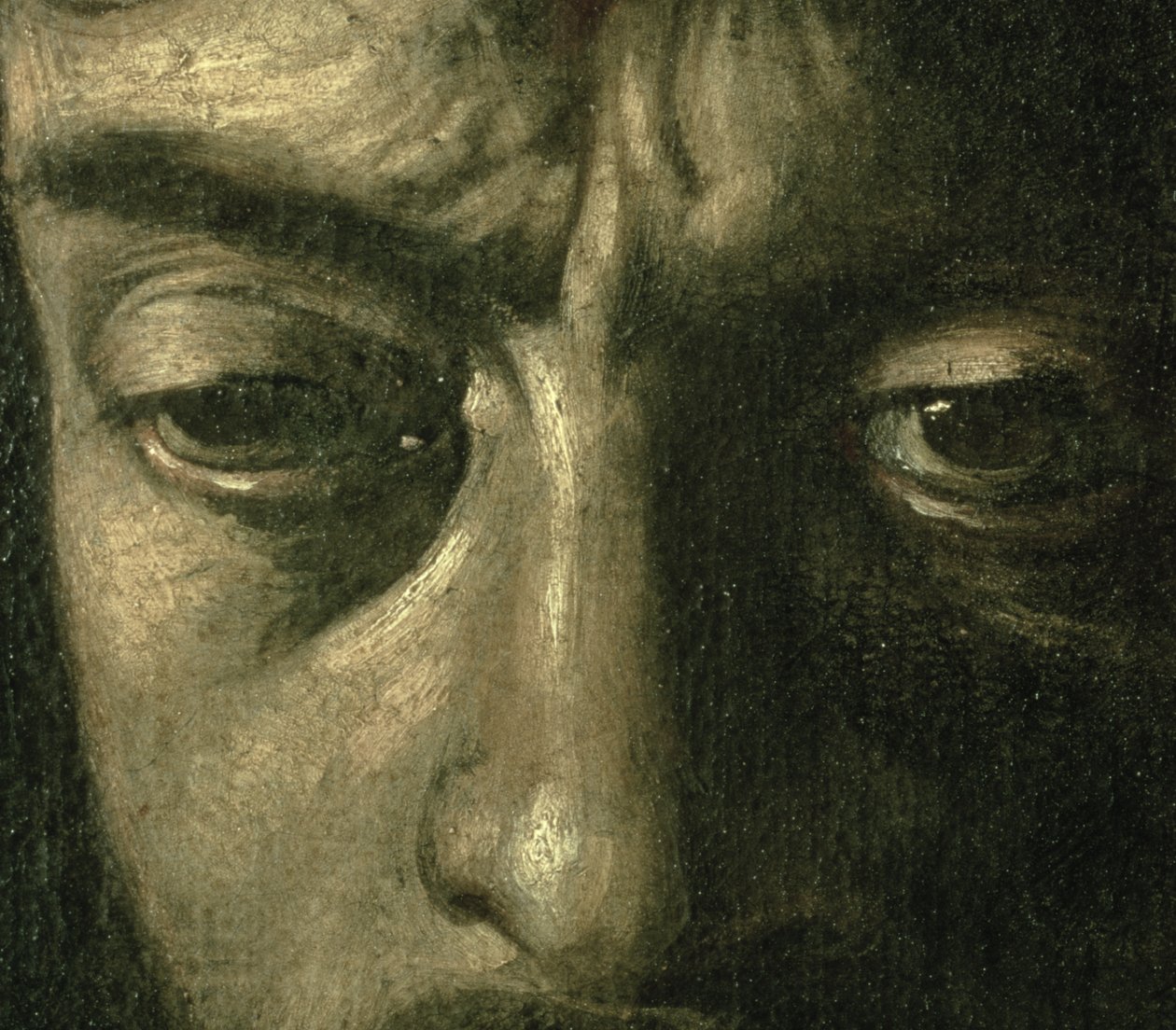 Dawid z głową Goliata, 1606 olej na płótnie, detal 100350 autorstwa Michelangelo Merisi Caravaggio