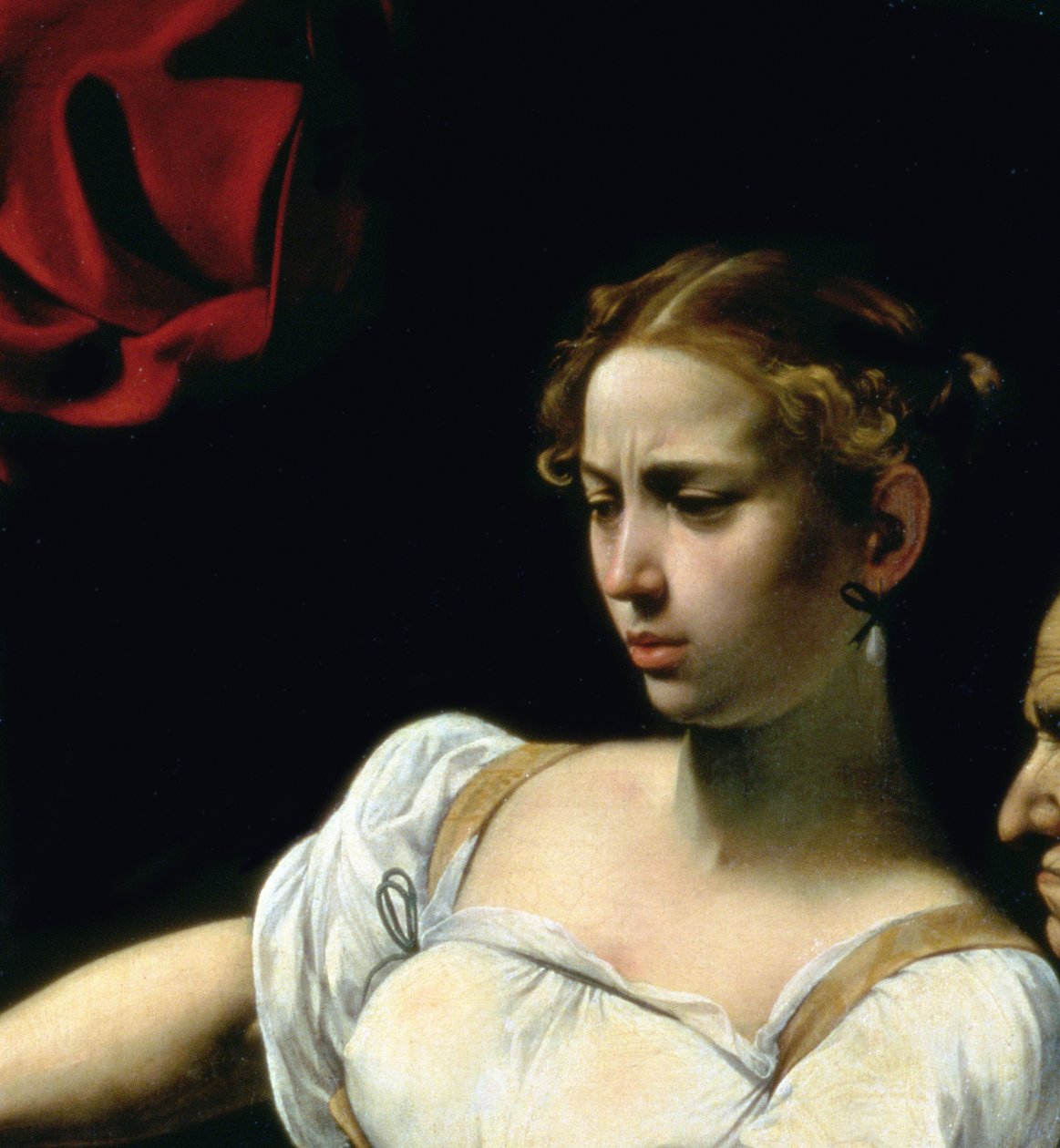 Judyta i Holofernes, 1599`detal olej na płótnie z 507191 autorstwa Michelangelo Merisi Caravaggio
