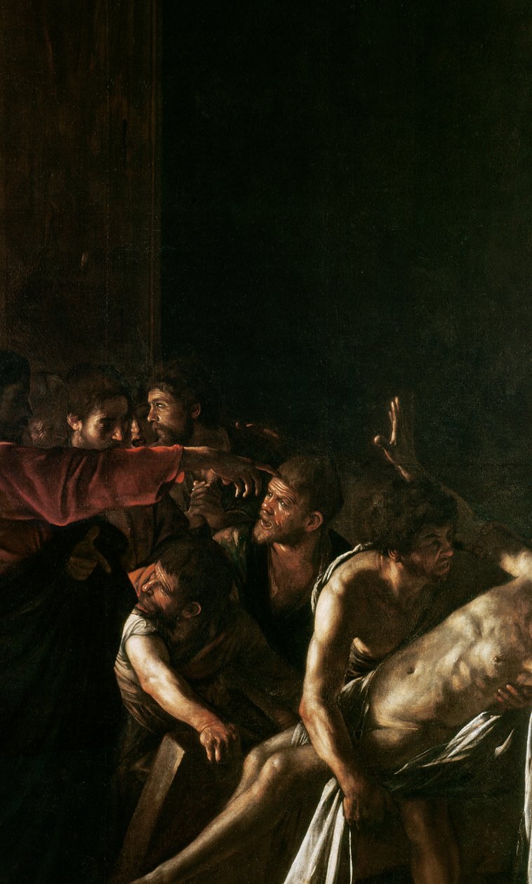Zmartwychwstanie Łazarza (szczegóły 238777) autorstwa Michelangelo Merisi Caravaggio