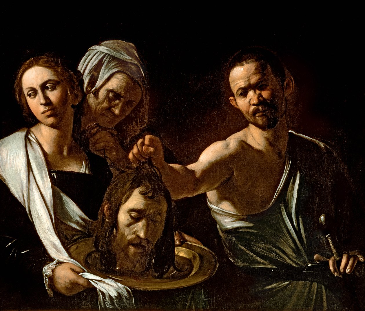 Salome otrzymuje głowę św. Jana Chrzciciela, 1607-10 (olej i tempera na płótnie) autorstwa Michelangelo Merisi Caravaggio