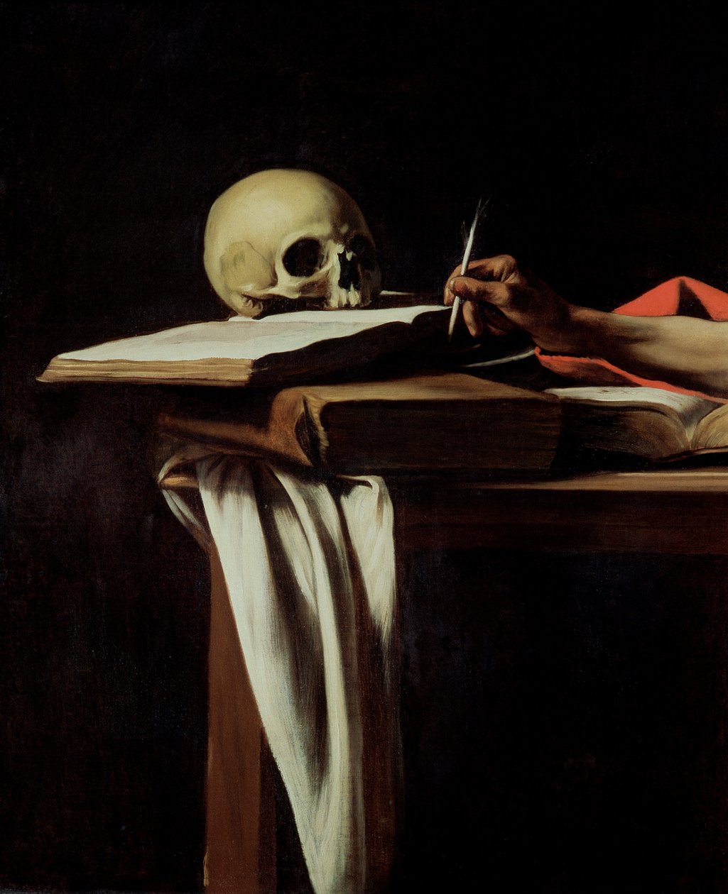 Pismo św. Hieronima, ok. 1604 (szczegóły 64911) autorstwa Michelangelo Merisi Caravaggio