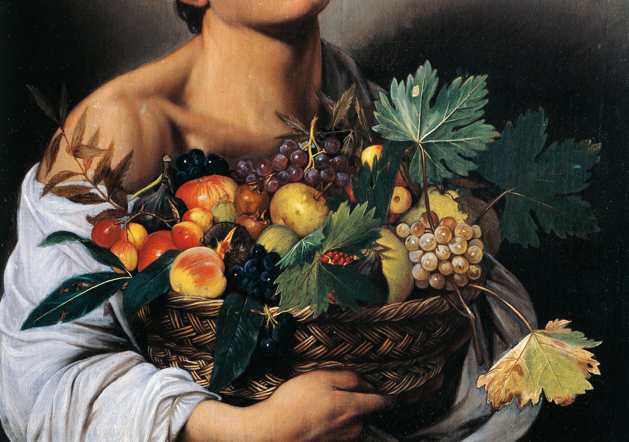 Chłopiec z koszem owoców, szczegół autorstwa Michelangelo Merisi da Caravaggio