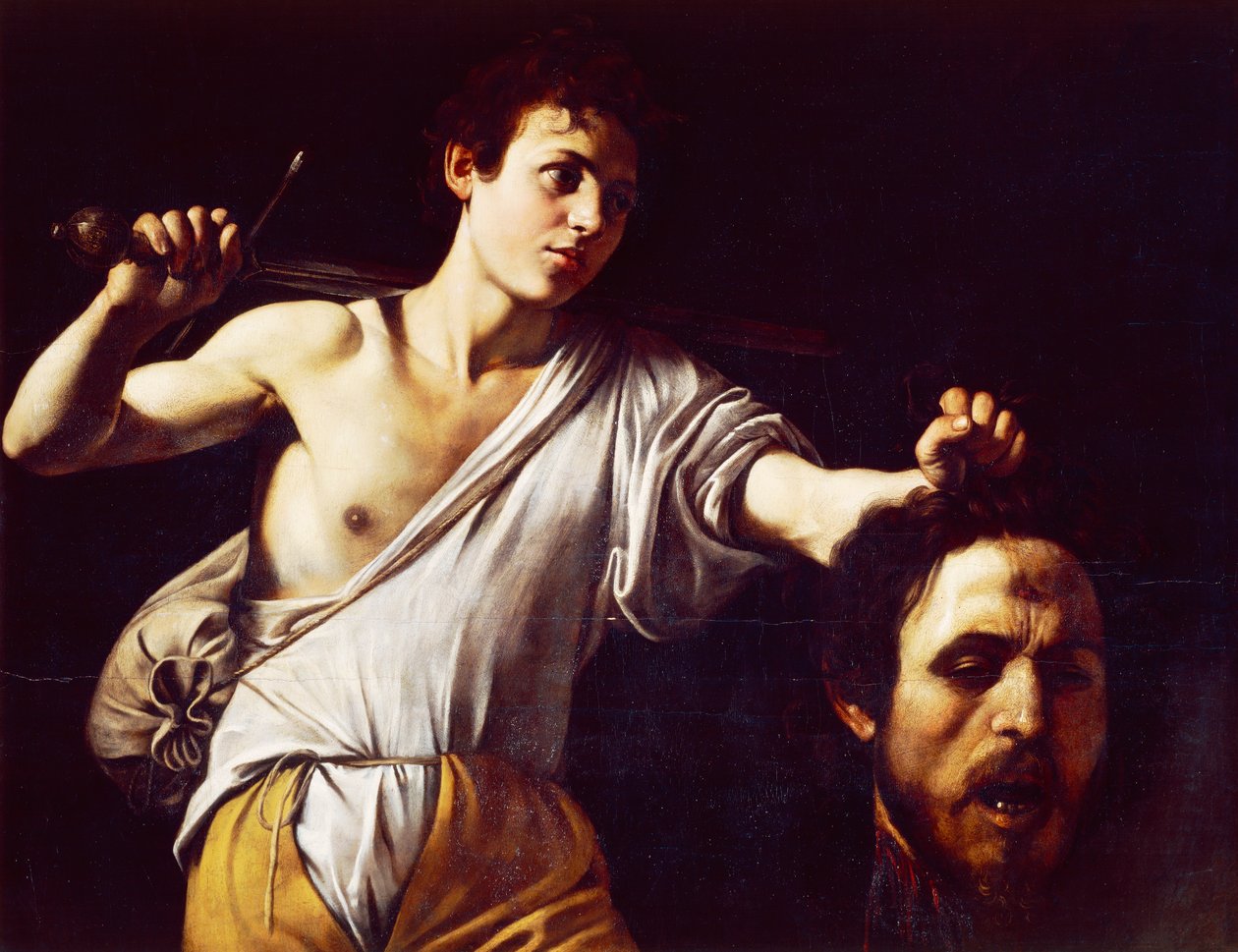 Dawid z głową Goliata autorstwa Michała Anioła Merisi, znanego jako Caravaggio (1571-1610), olej na płótnie, 90,5 x 116,5 cm autorstwa Michelangelo Merisi da Caravaggio