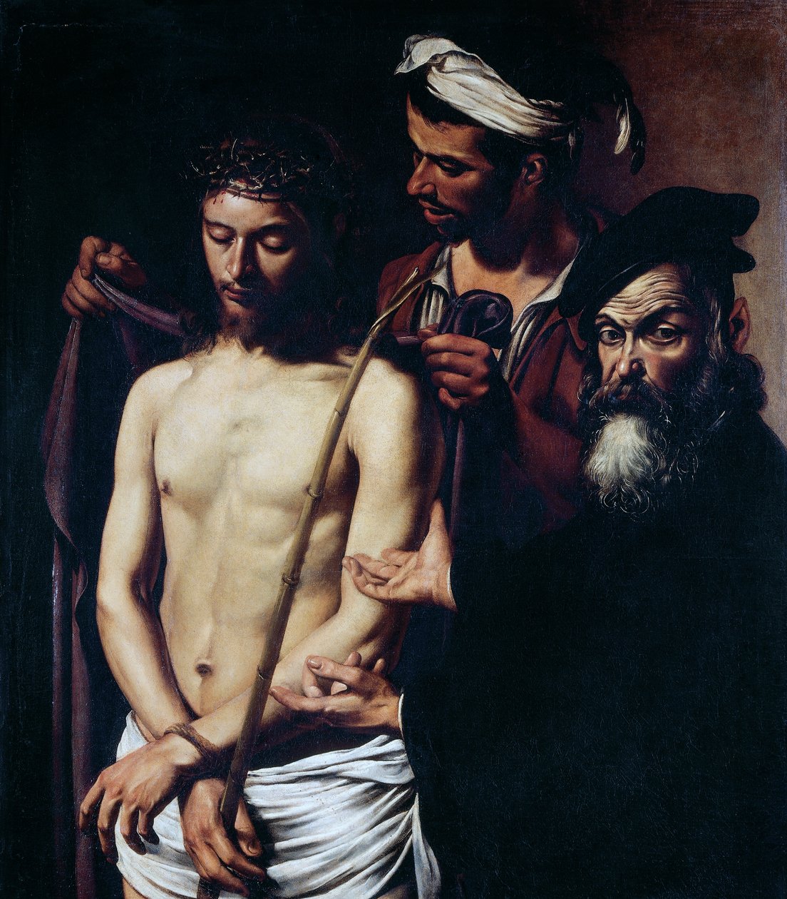 Oto człowiek, ok. 1605 (olej na płótnie) autorstwa Michelangelo Merisi da Caravaggio