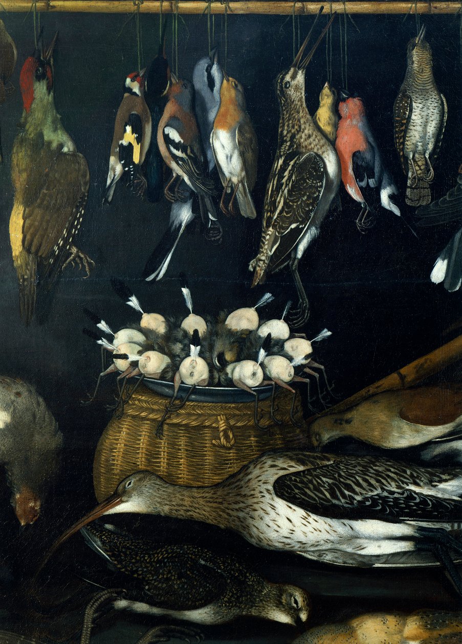 Martwa natura z ptakami, autorstwa Master of the Hartford Martwa natura (olej na płótnie) (detal 624934) autorstwa Michelangelo Merisi da Caravaggio