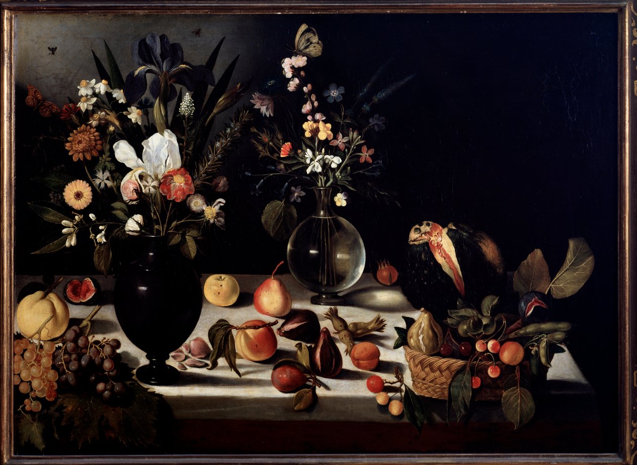 Martwa natura z kwiatami i owocami Obraz przypisywany Caravaggio dit le Caravaggio autorstwa Michelangelo Merisi da Caravaggio