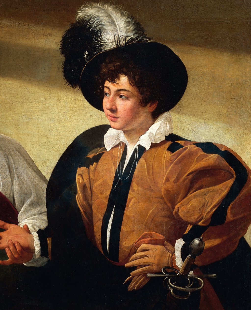 Wróżka, detal, ok. 1596-97 (olej na płótnie) autorstwa Michelangelo Merisi da Caravaggio