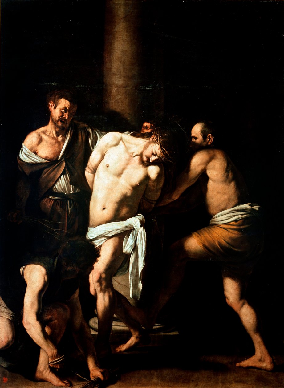 Chłosta Chrystusa Obraz Michała Anioła Merisi zwany Caravaggio lub il Caravaggio (1571-1610) 1607-1610 niedz. 2,86x2,13 m Neapol, Muzeum Narodowe Capodimonte autorstwa Michelangelo Merisi da Caravaggio