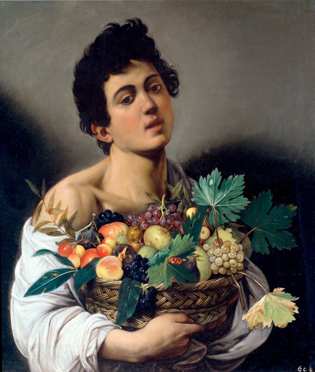 Sprzedawca owoców (olej na płótnie) autorstwa Michelangelo Merisi da Caravaggio