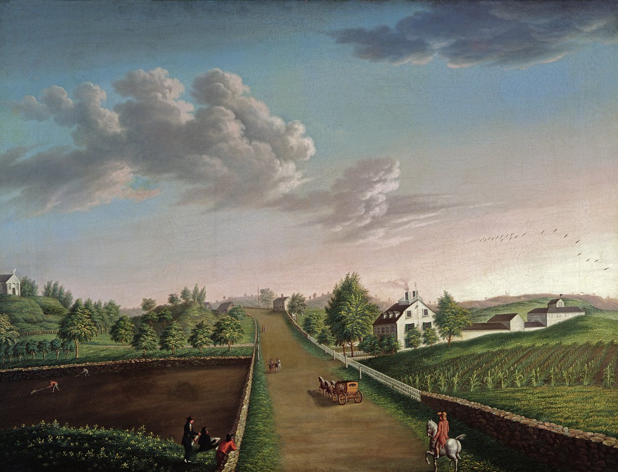 Ezechiel Hersey Derby Farm, ok. 1800 autorstwa Michele Felice Corne