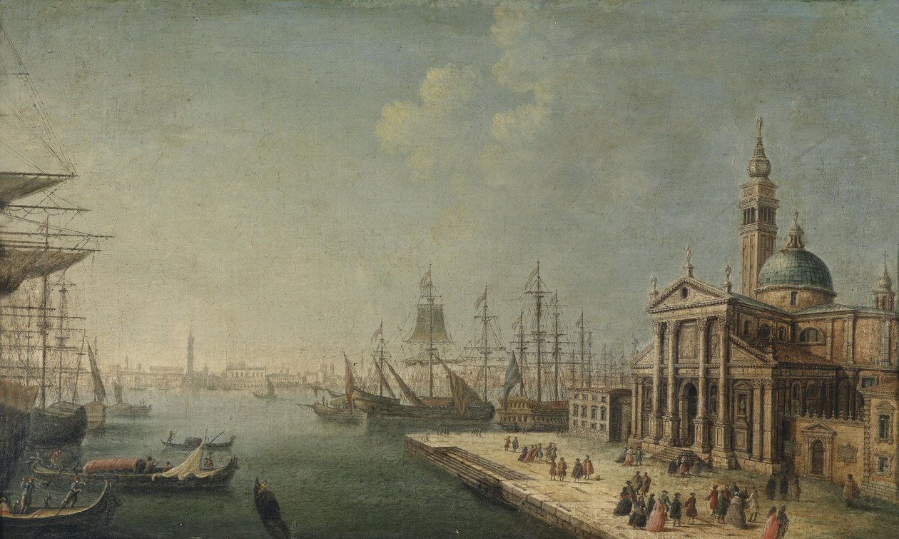 Widok na Bacino di San Marco z kościoła i wyspy San Giorgio Maggiore autorstwa Michele Marieschi