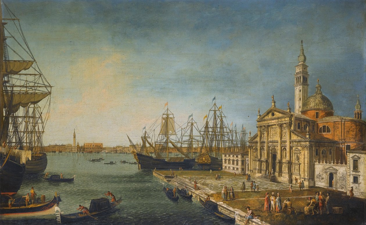Wenecja, widok na Bacino Di San Marco z kościoła i wyspy San Giorgio Maggiore autorstwa Michele Marieschi