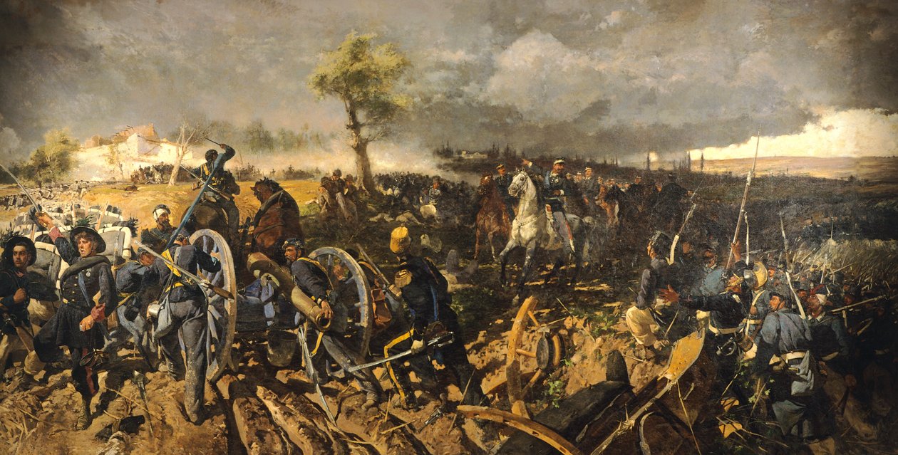 Druga wojna o niepodległość: Bitwa pod San Martino, 24 czerwca 1859, Michele Cammarano (1835-1920) autorstwa Michele Cammarano