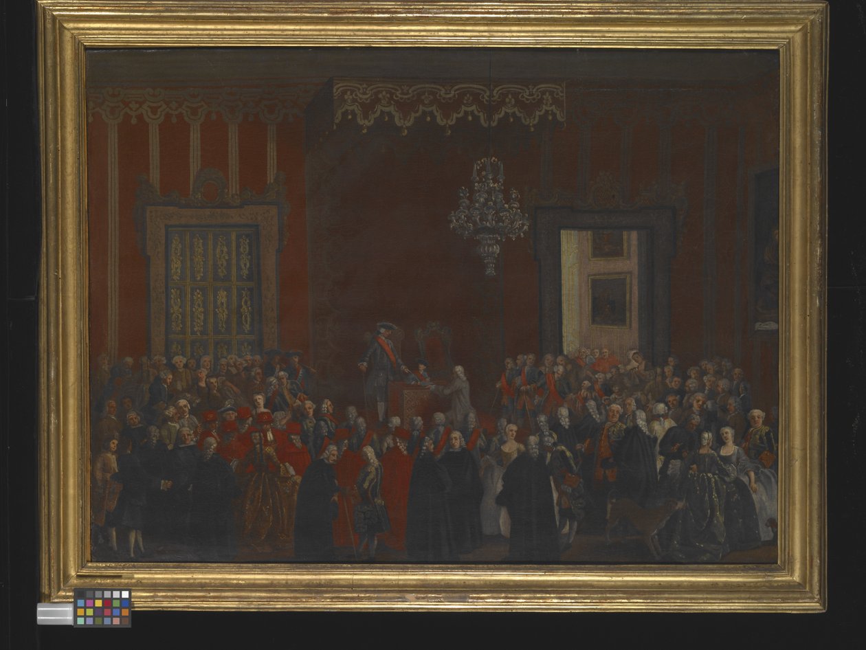 Ceremonia cywilna z okazji wstąpienia Ferdynanda IV na tron Neapolu w 1759 r., ok. 1780 r. (olej na płótnie) autorstwa Michele Foschini