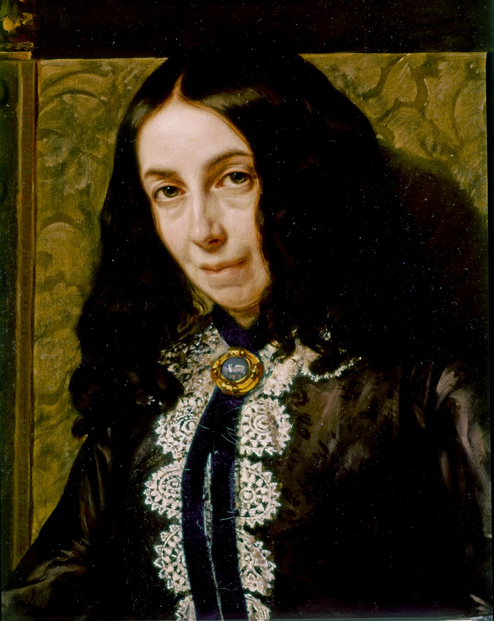 Elizabeth Barrett BROWNING, szczegół portretu autorstwa Michele Gordigiani