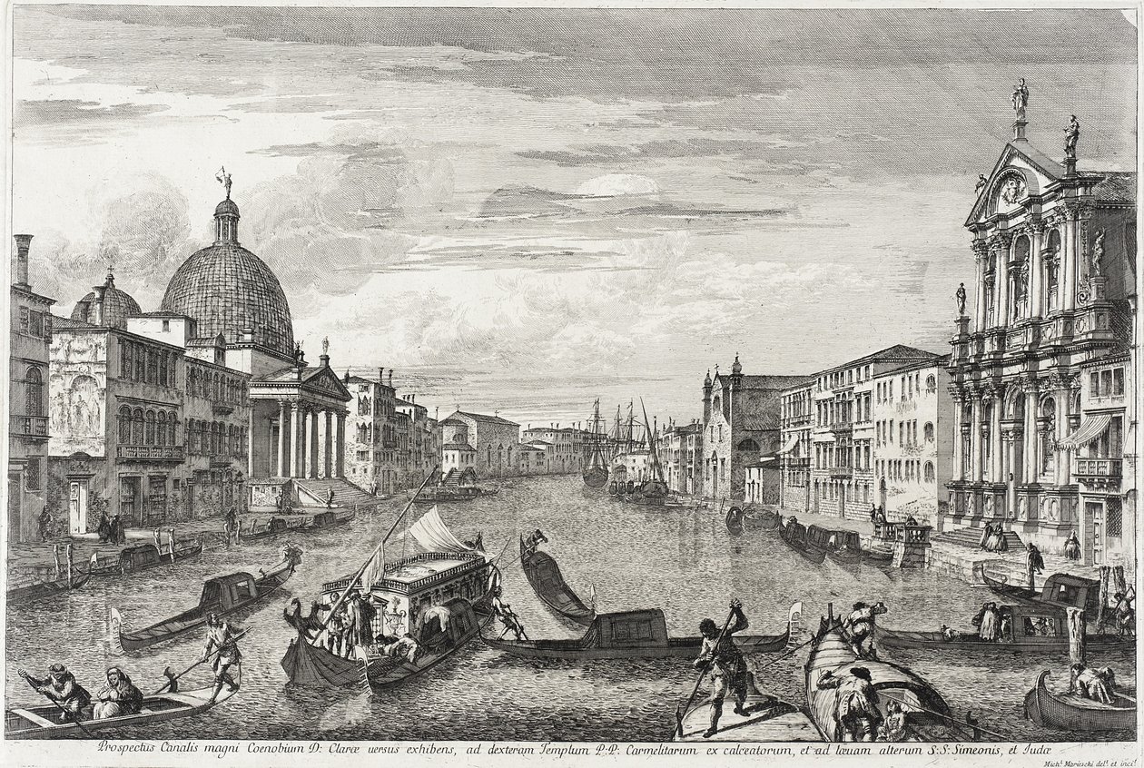 Wielki Kanał między San Simone Piccolo a Santa Chiara, ok. 1740-41 r. autorstwa Michele Marieschi