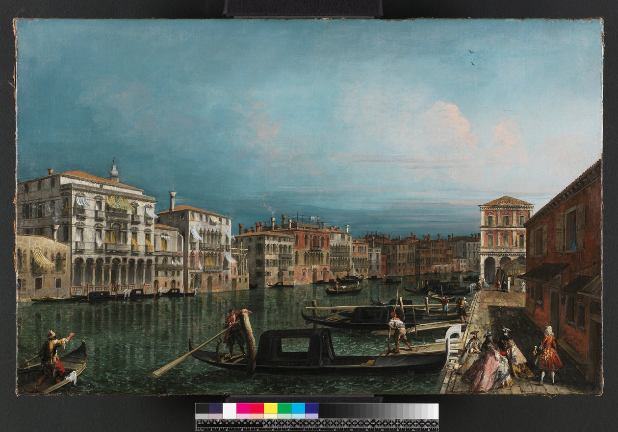 Canal Grande, Wenecja, nad mostem Rialto, przed 1743 autorstwa Michele Marieschi