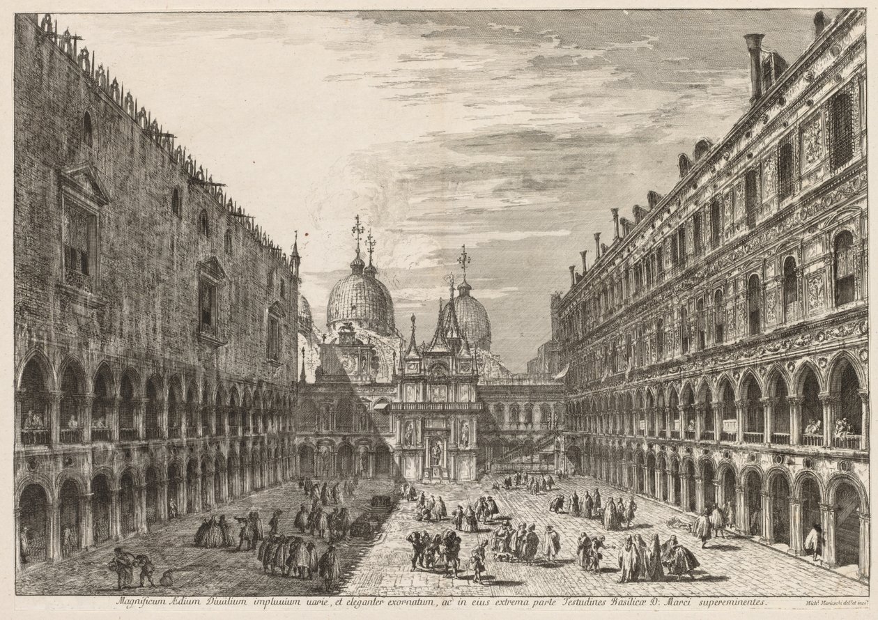 Widoki Wenecji: Dziedziniec Pałacu Książęcego, 1741. autorstwa Michele Marieschi