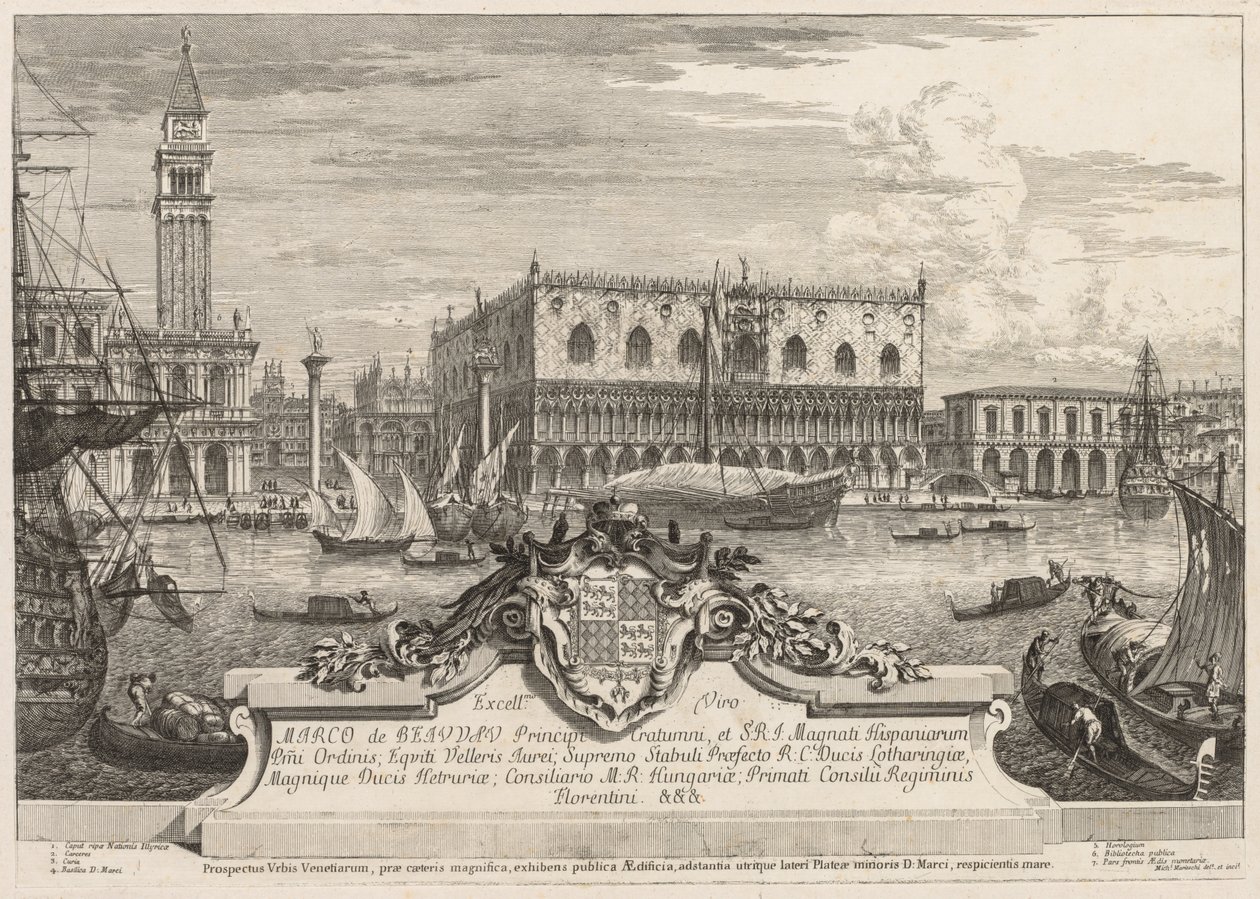 Widoki Wenecji: Piazzetta i Pałac Książęcy, 1741. autorstwa Michele Marieschi