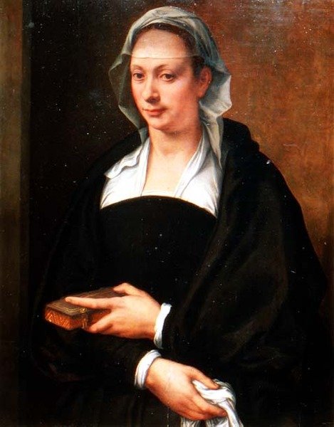 Portret damy w białym welonie autorstwa Michele di Ridolfo Tosini