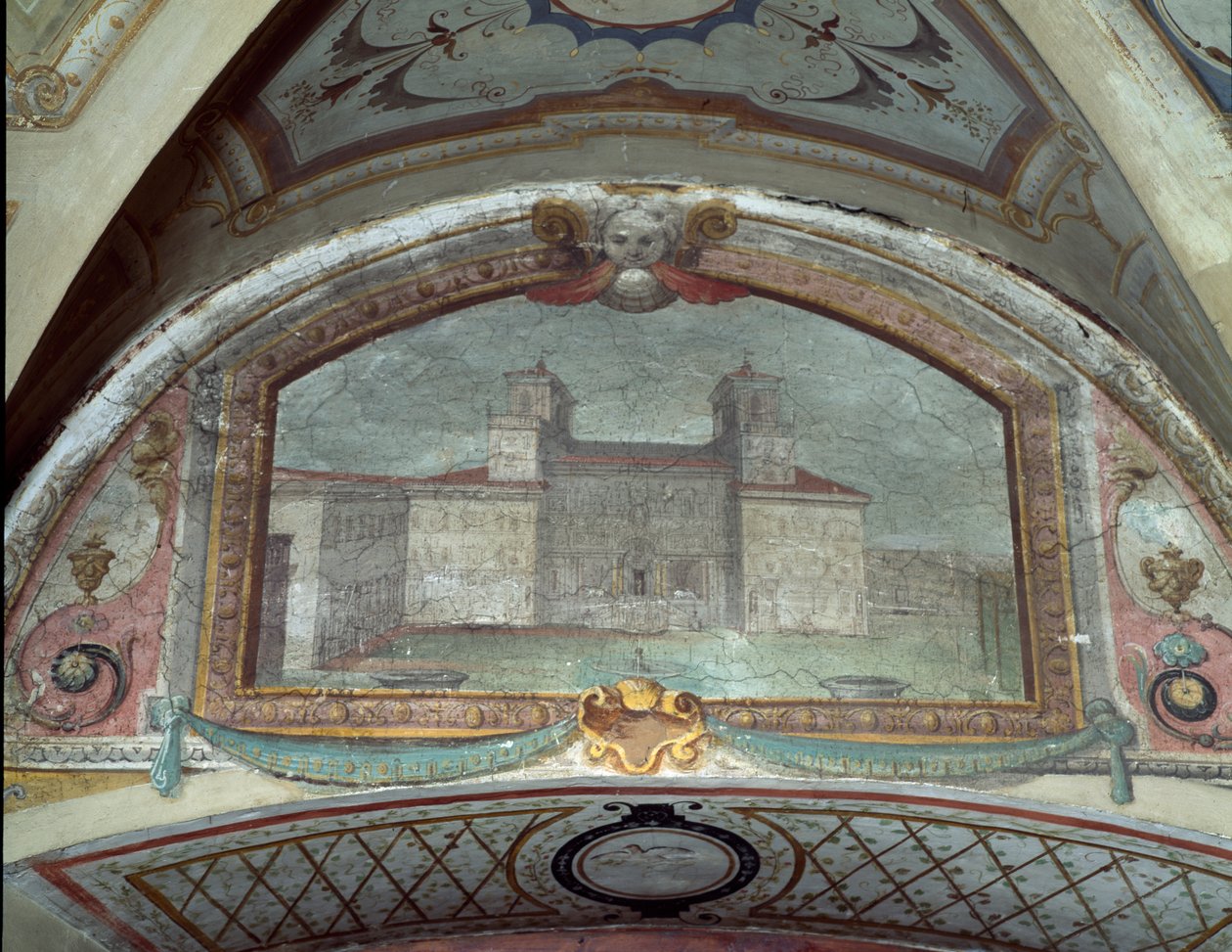 Fragment sufitu, fresk Villa Medicea di Careggi autorstwa Michelozzo di Bartolommeo