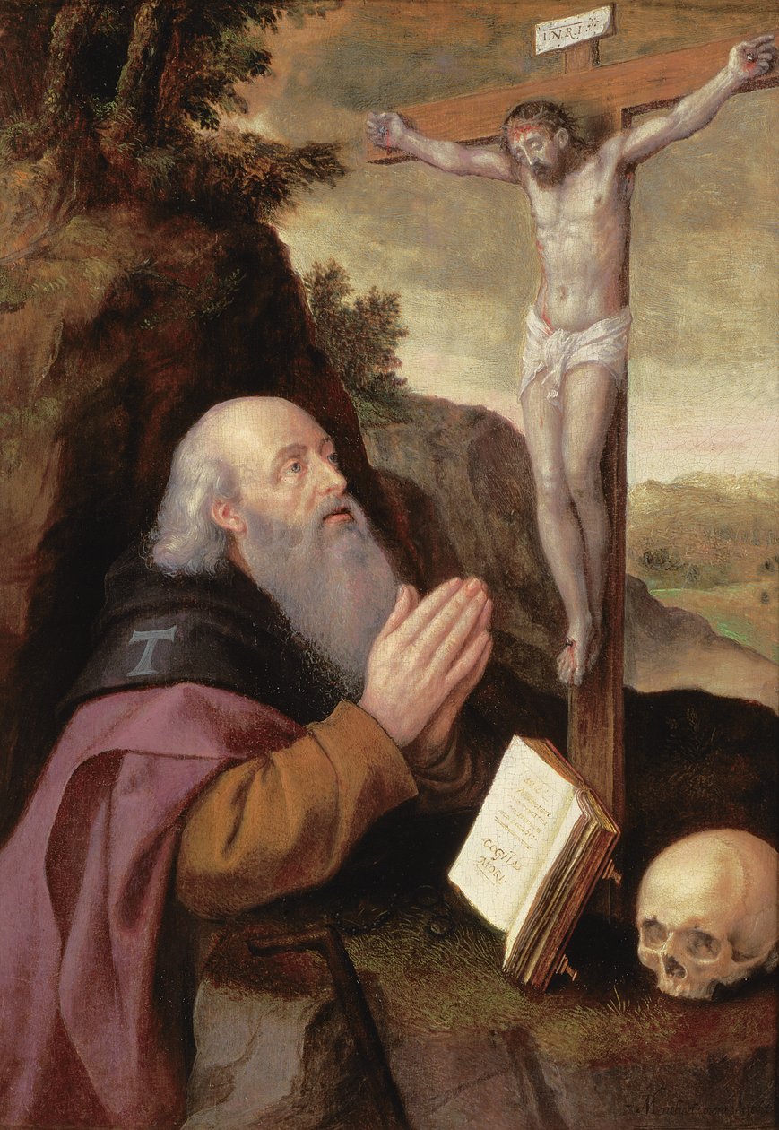 Św. Antoni Opat (panel) autorstwa Michiel I Coxie or Coxcie