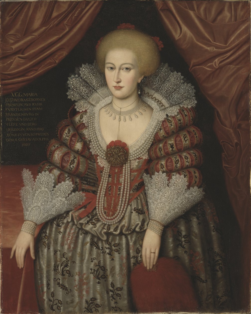 Królowa Maria Eleonora, 1619 autorstwa Michiel Jansz. van after Mierevelt