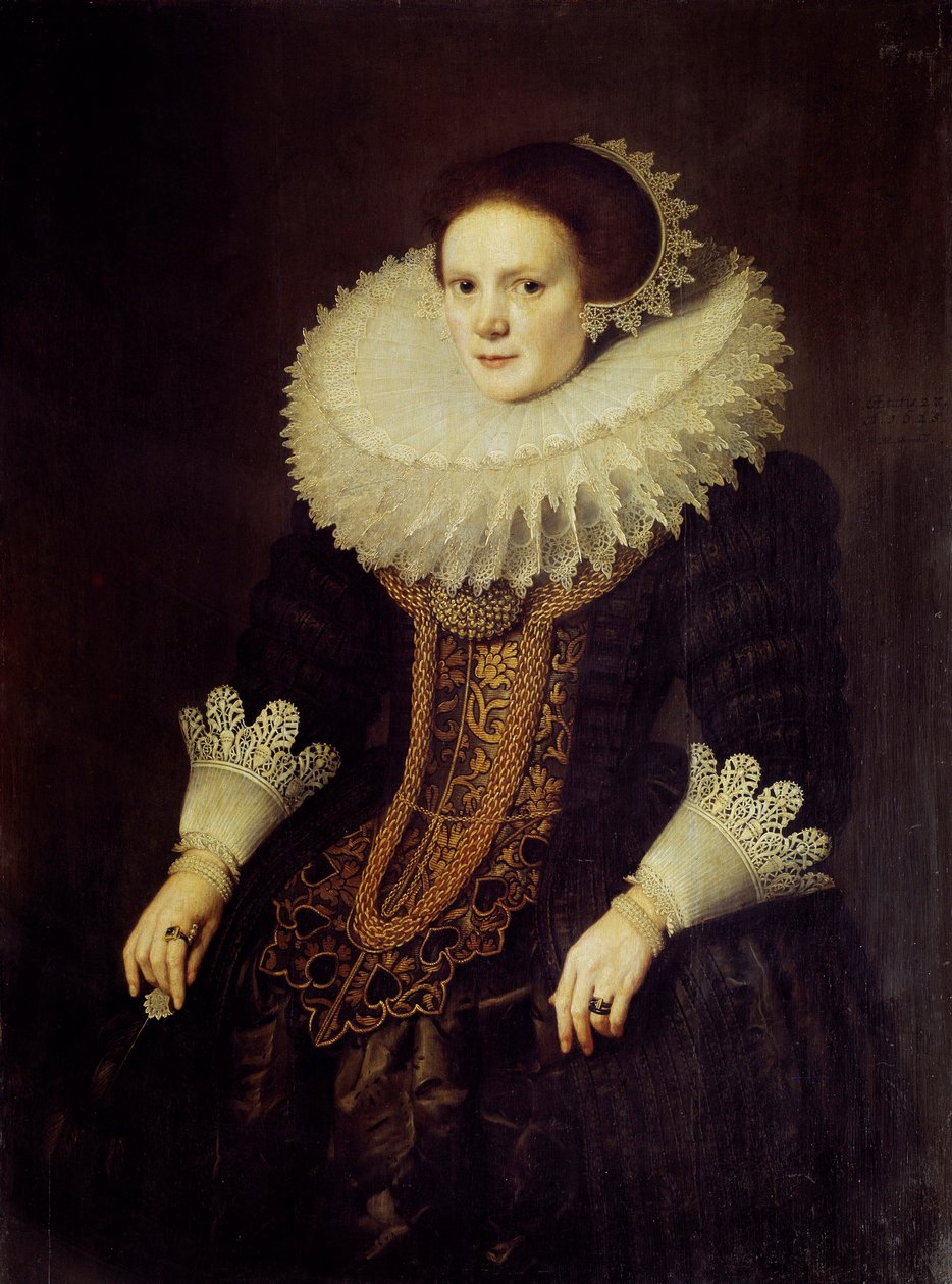 Portret holenderskiej kobiety Obraz Michiel Van Miereveld (1567-1641) autorstwa Michiel Jansz. van Miereveld