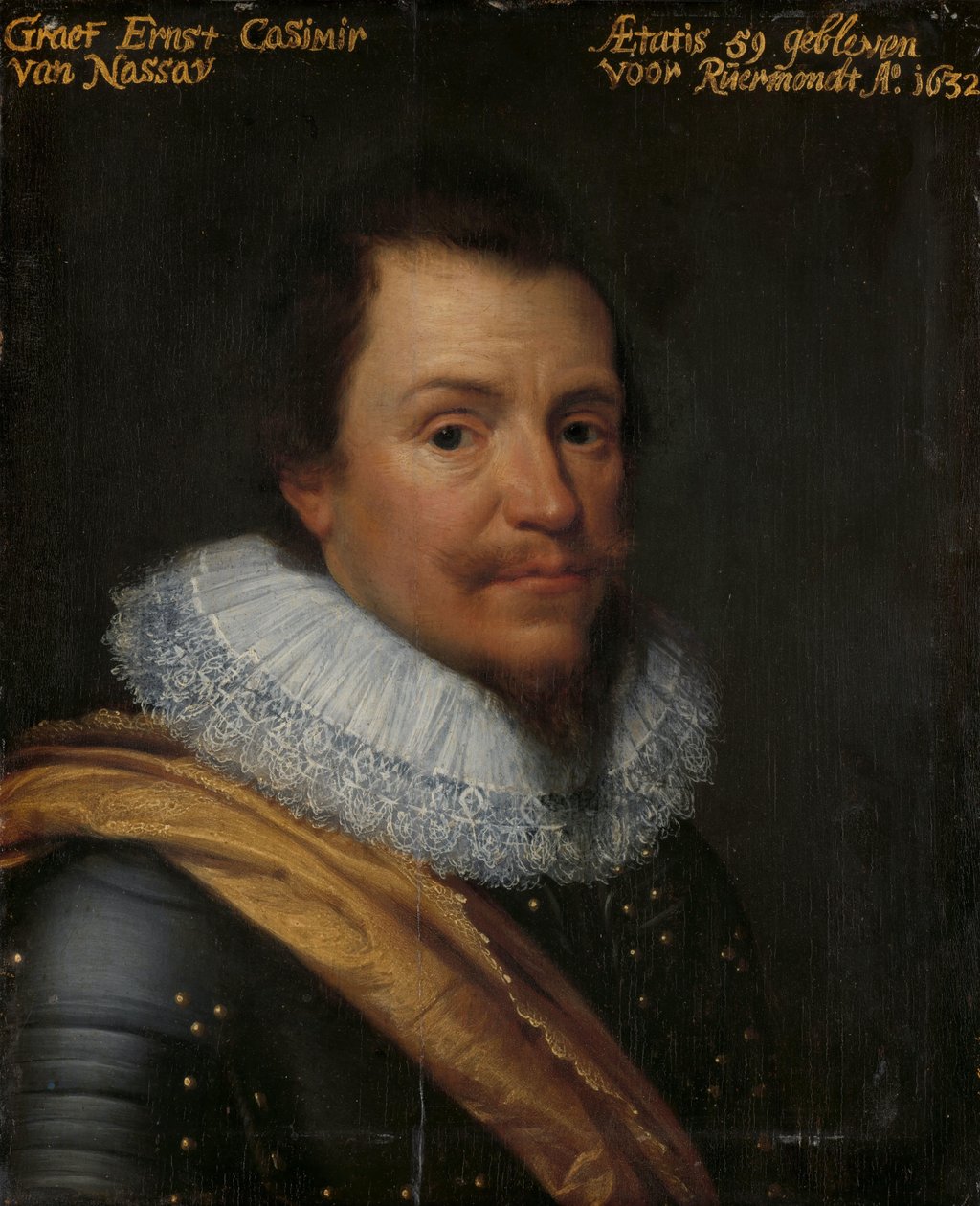 Portret Ernsta Kazimierza I, hrabiego Nassau-Dietz autorstwa Michiel Jansz van Mierevelt (workshop of)
