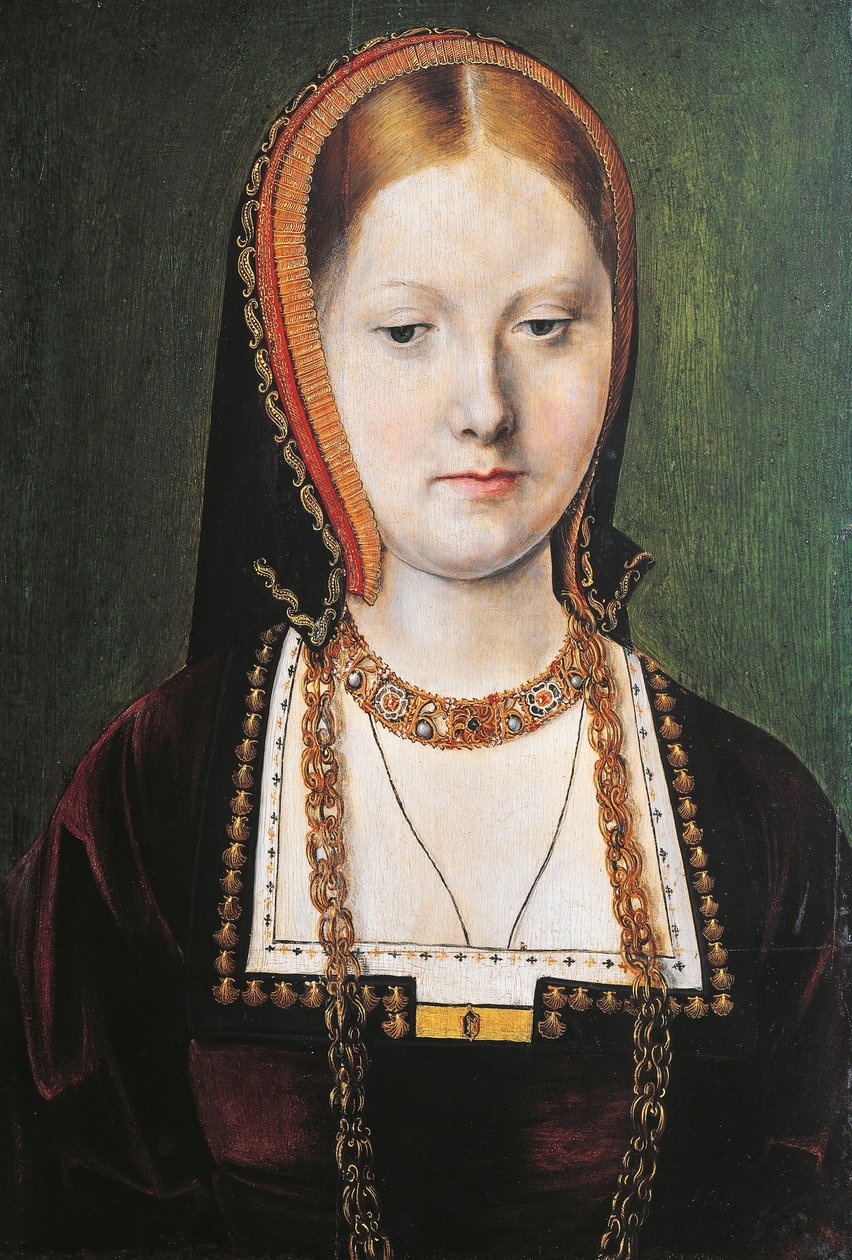 Portret Katarzyny Aragońskiej, królowej Anglii autorstwa Michiel Sittow