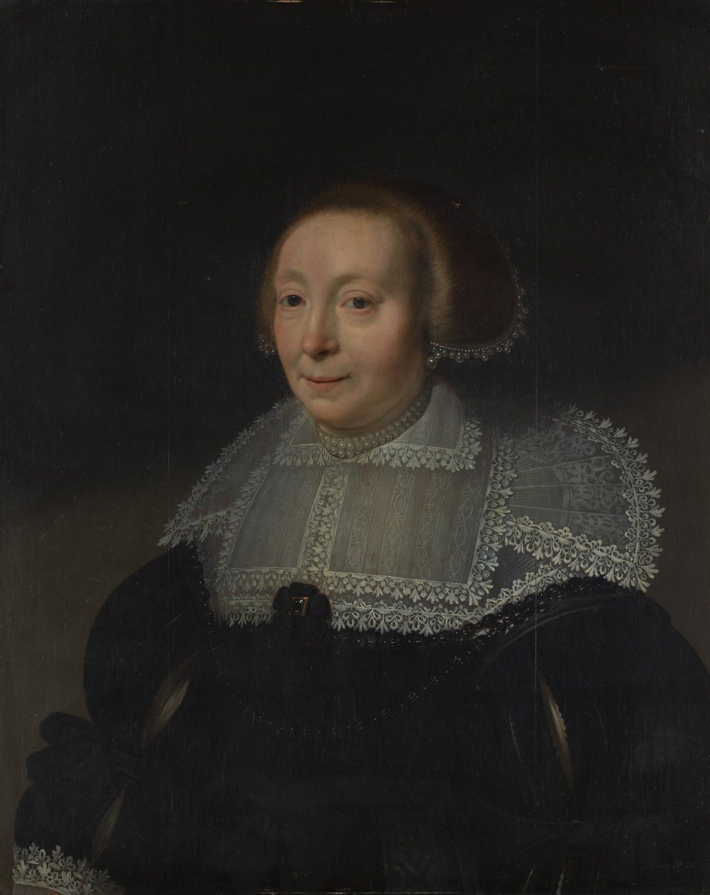 Portret kobiety z koronkowym kołnierzykiem, ca. 1632-35. autorstwa Michiel Jansz van Mierevelt