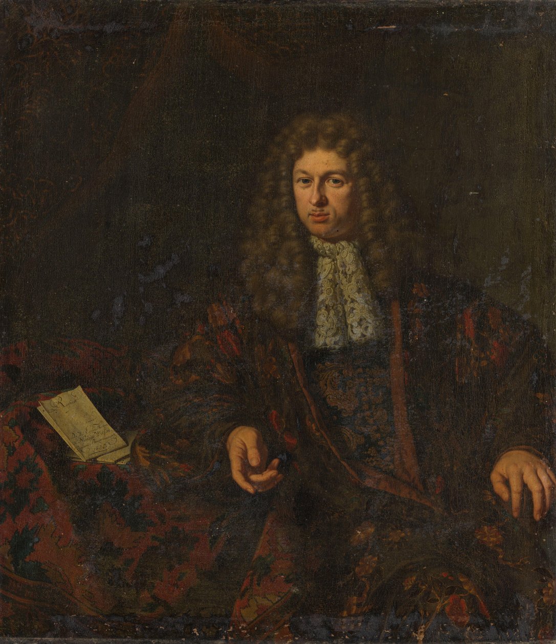 Portret Nicolaesa Witsena (1641-1717) autorstwa Michiel van Musscher (signed by artist)