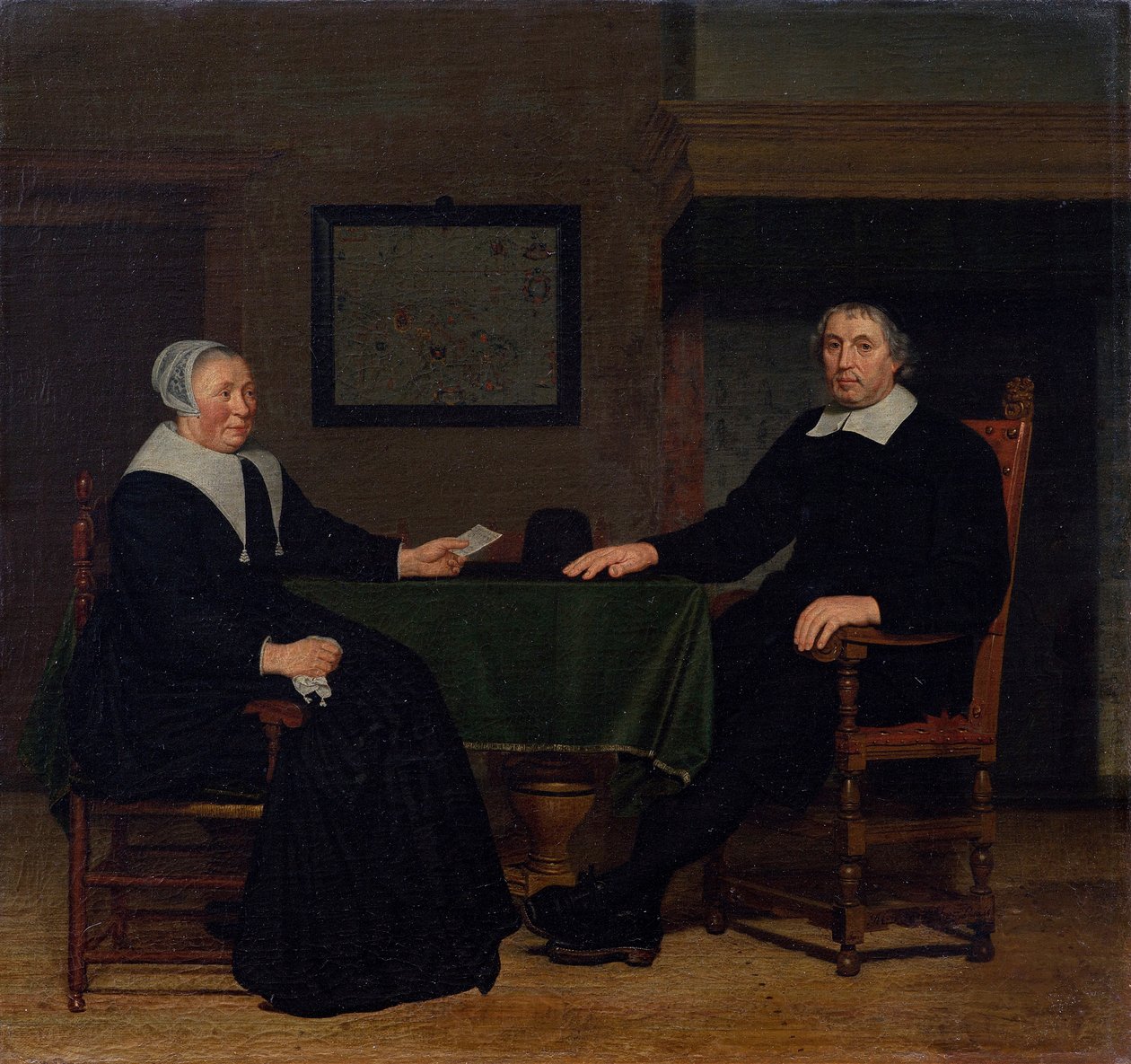 Portret Adriaena Corvera i jego żony Rijckje Theulingh. autorstwa Michiel van Musscher